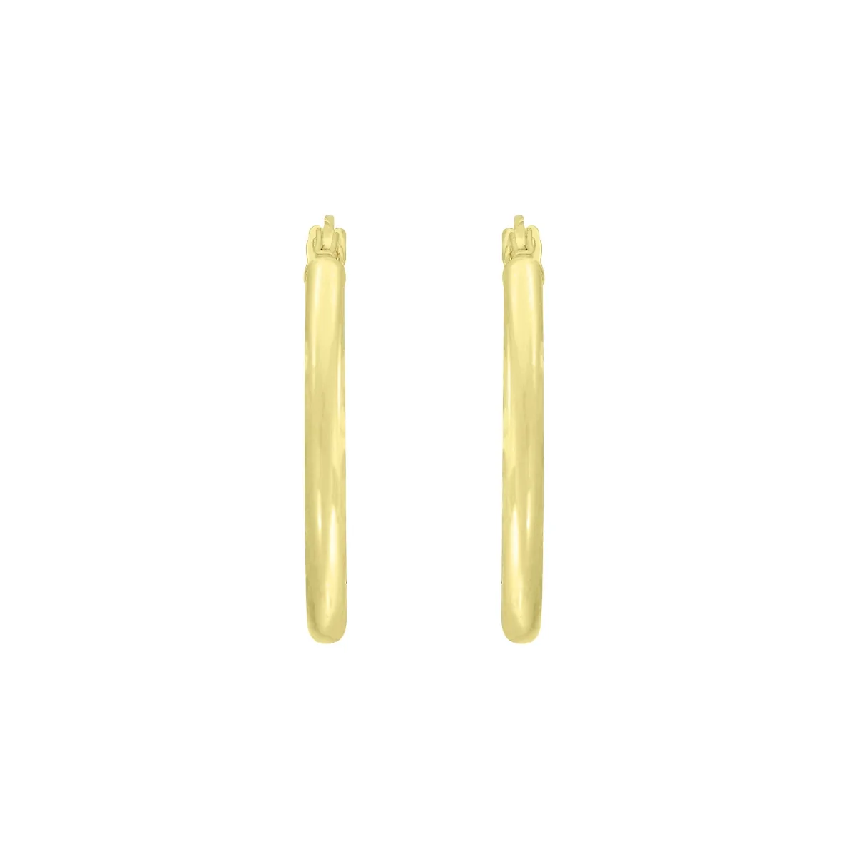 Candongas en oro amarillo de 18 Kilates, Tubo ov, 2 mm. de ancho