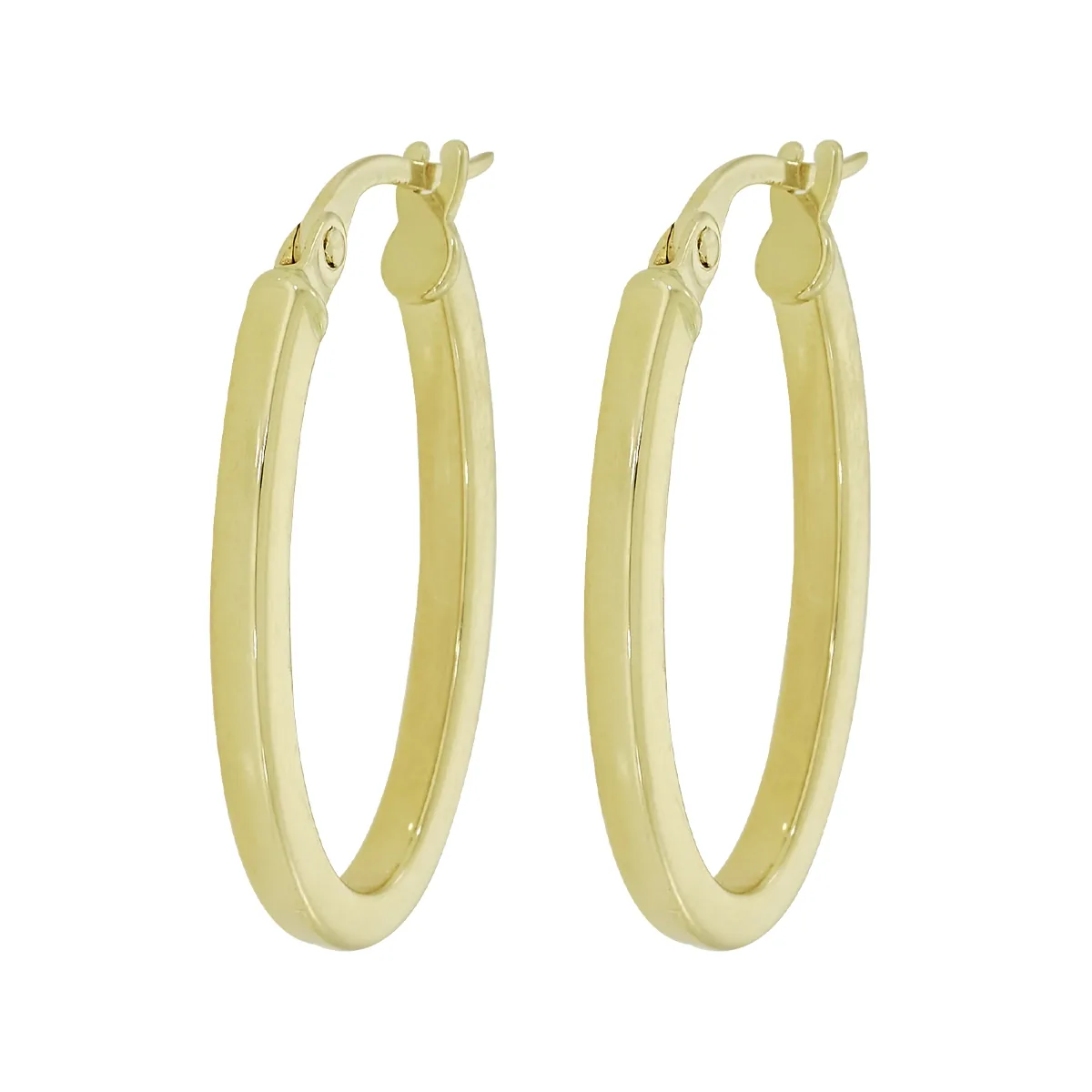 Candongas en oro amarillo de 18 Kilates, Plana, 2 mm. de ancho