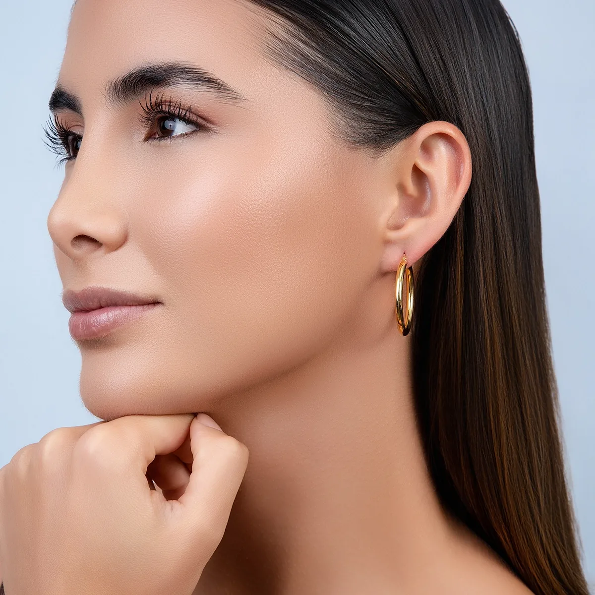 Candongas oro tono amarillo 18k, liso
