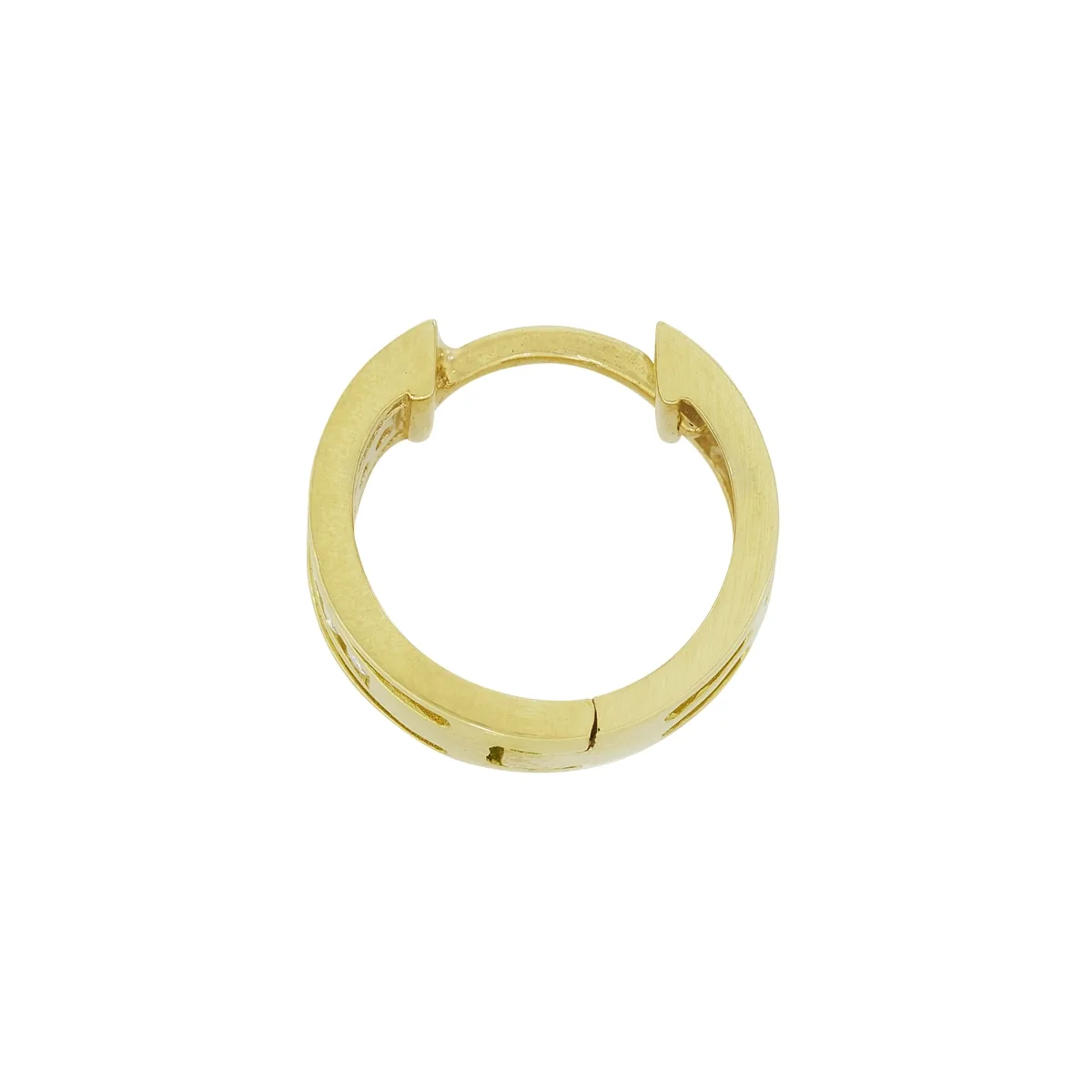 Candongas en oro amarillo de 18 Kilates, Plana, con diamantes de 0.12 Ct, 4 mm. de ancho
