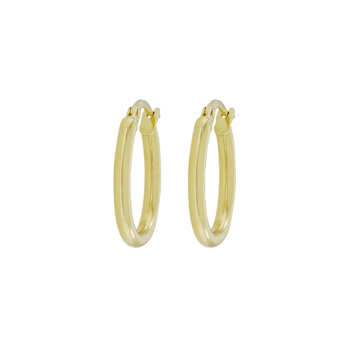 Candongas en oro amarillo de 18 Kilates, Tubo, 2 mm. de ancho