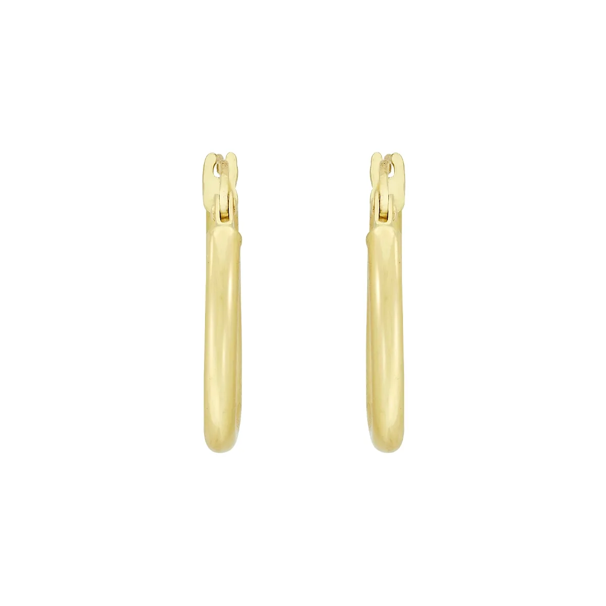 Candongas en oro amarillo de 18 Kilates, Tubo, 2 mm. de ancho