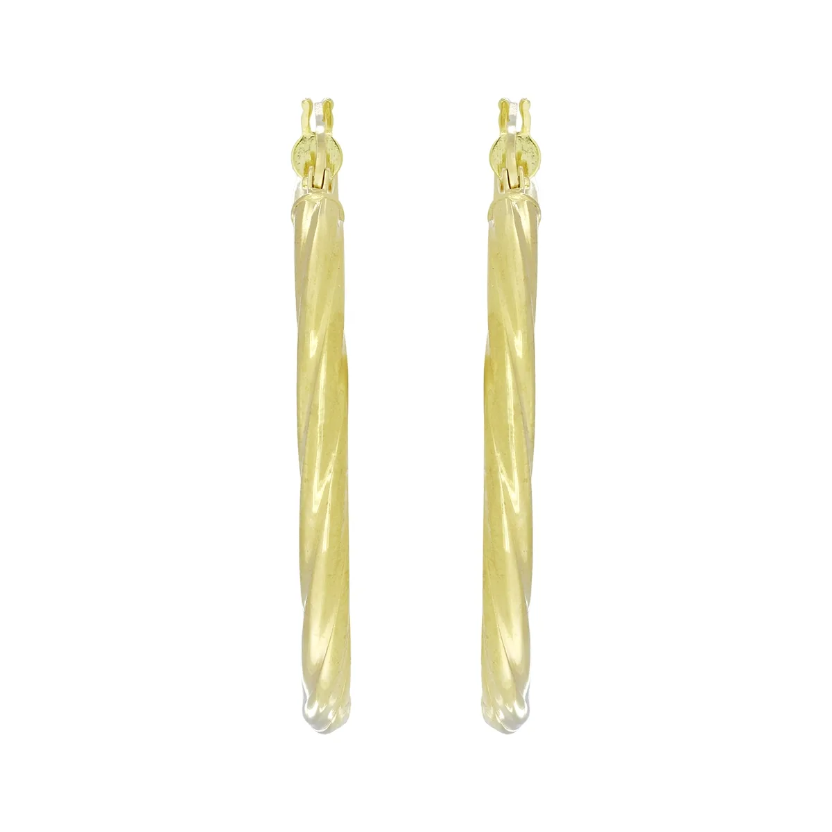 Candongas en oro amarillo de 18 Kilates, Melcocha, 3 mm. de ancho