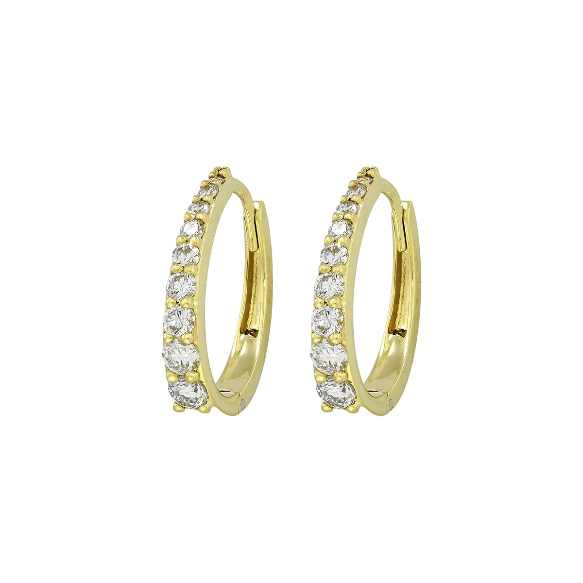 Candongas en oro amarillo de 18 Kilates, Degrade, con diamante de laboratorio de 0.60 Ct, 1.50 mm. de ancho