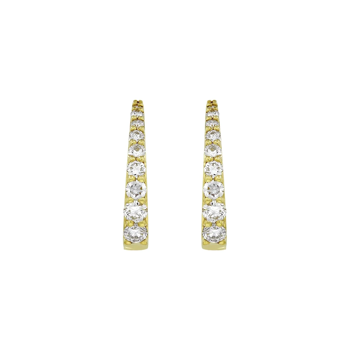 Candongas en oro amarillo de 18 Kilates, Degrade, con diamante de laboratorio de 0.60 Ct, 1.50 mm. de ancho