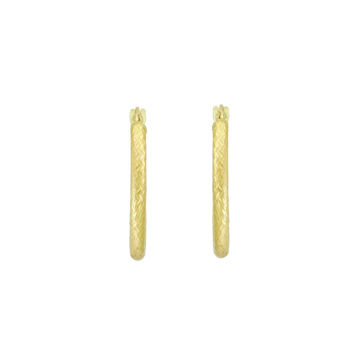 Candongas en oro amarillo de 18 Kilates con visos, Tubo, 2 mm. de ancho