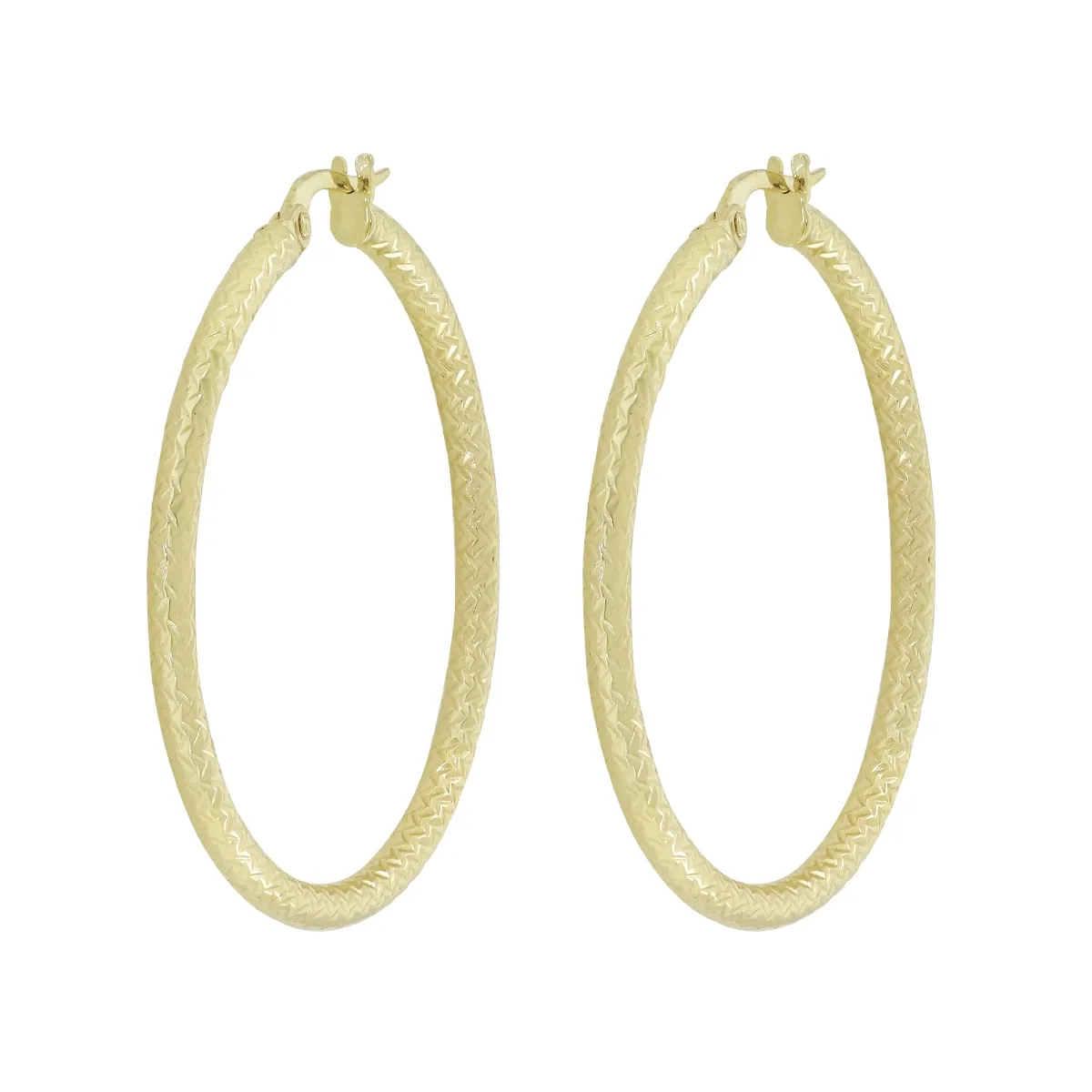 Candongas en oro amarillo de 18 Kilates con visos, Tubo, 2 mm. de ancho