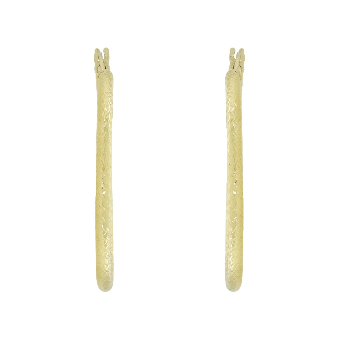 Candongas en oro amarillo de 18 Kilates con visos, Tubo, 2 mm. de ancho