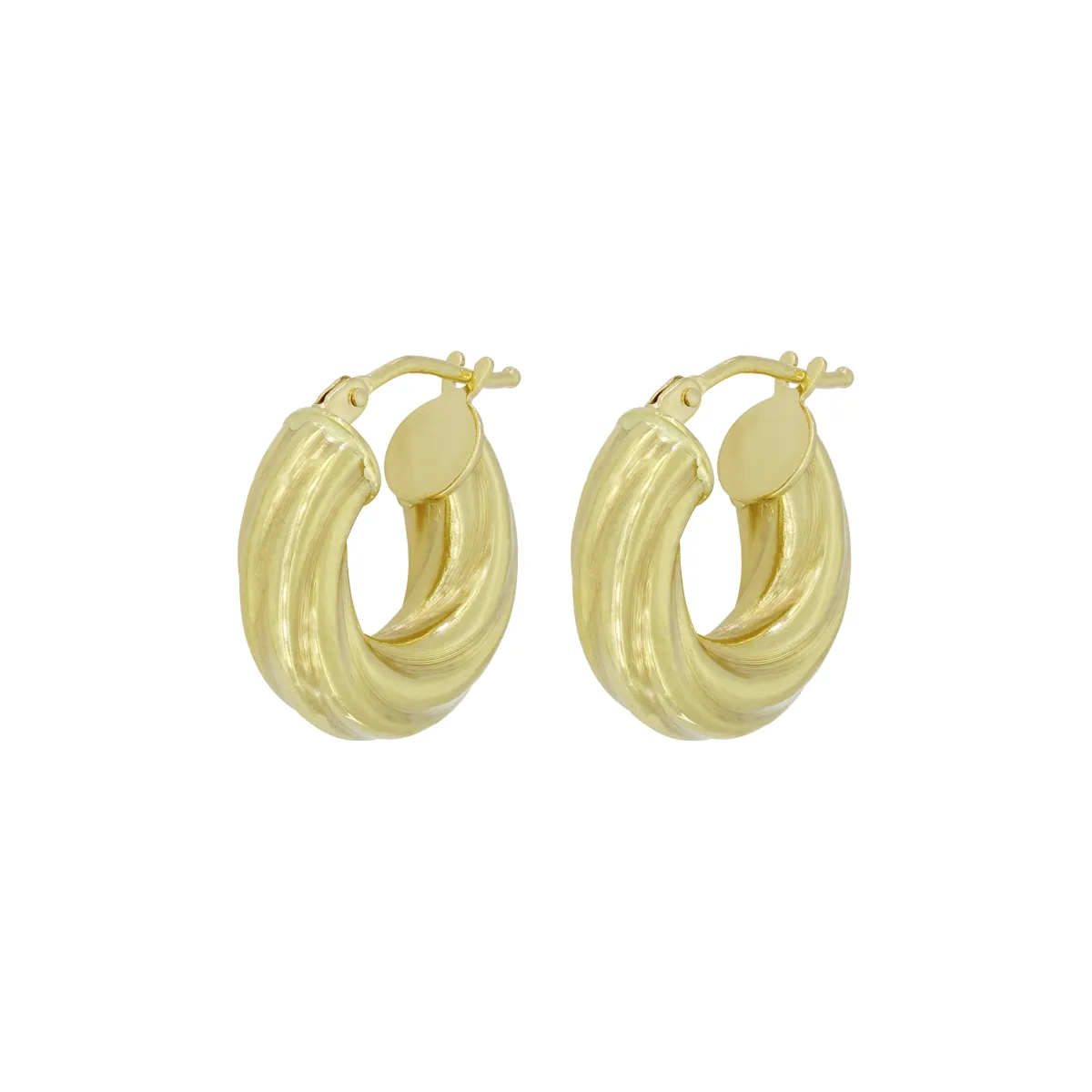 Candongas en oro amarillo de 18 Kilates, Melcocha, 4.50 mm. de ancho