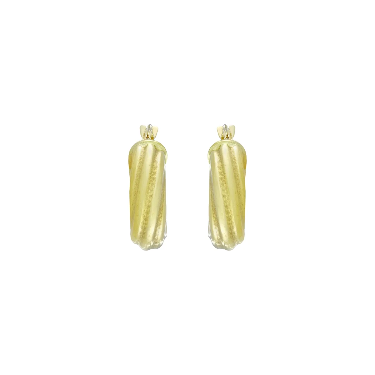 Candongas en oro amarillo de 18 Kilates, Melcocha, 4.50 mm. de ancho
