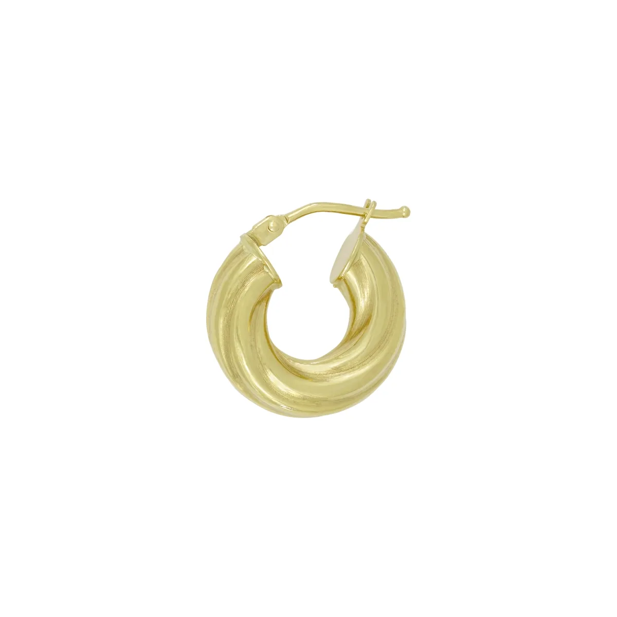 Candongas en oro amarillo de 18 Kilates, Melcocha, 4.50 mm. de ancho