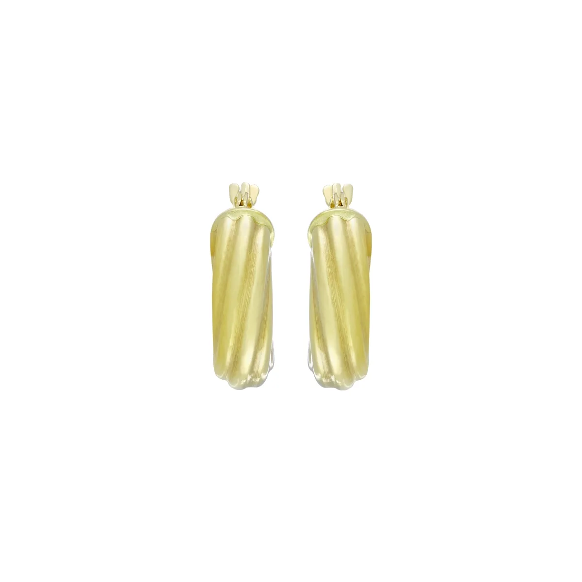 Candongas en oro amarillo de 18 Kilates, Melcocha, 4.50 mm. de ancho