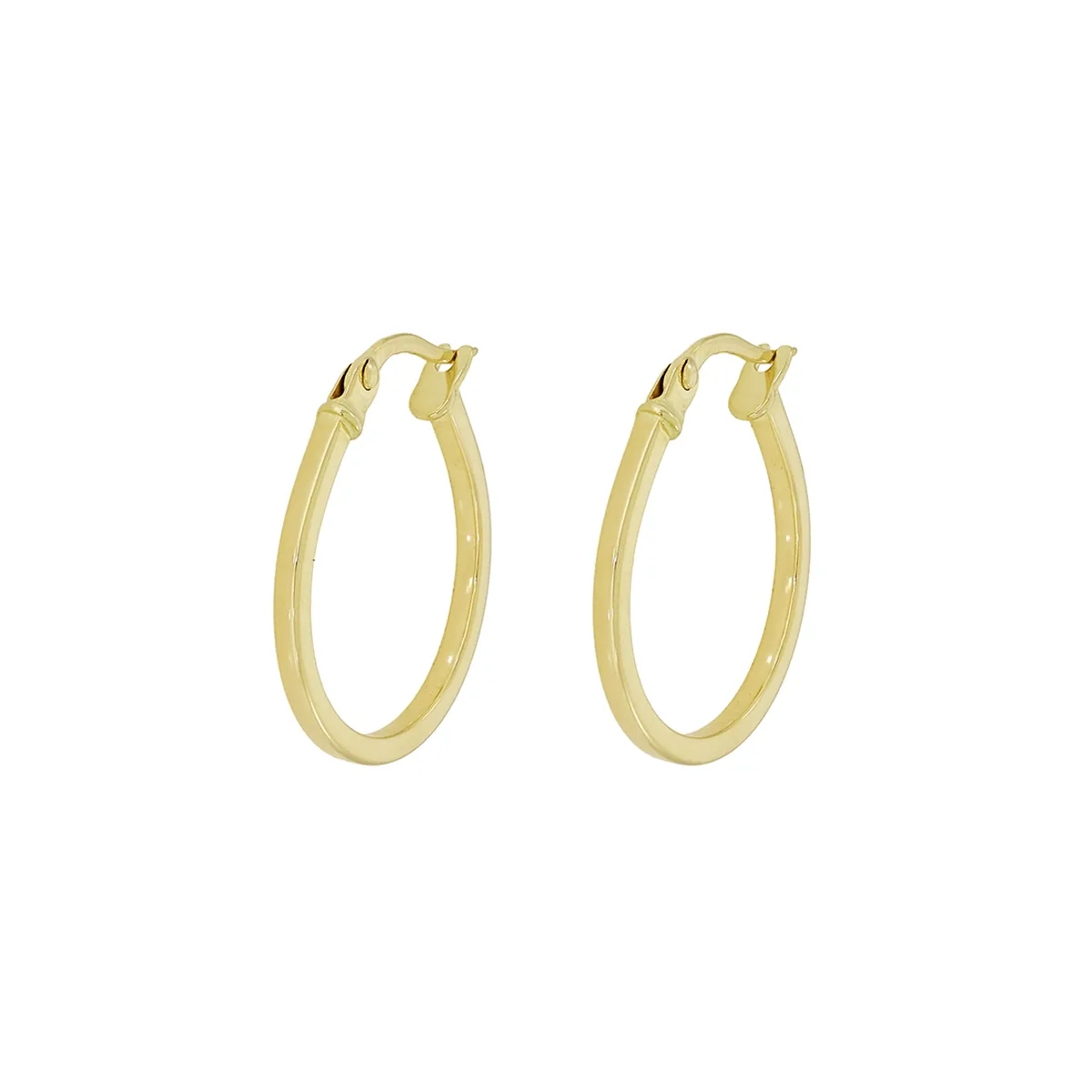 Candongas en oro amarillo de 18 Kilates, Plana, 1.50 mm. de ancho