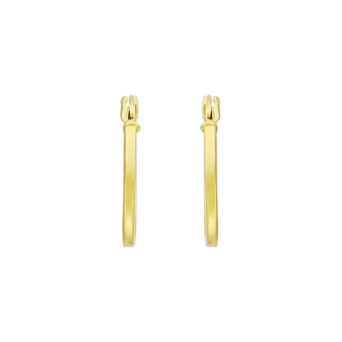 Candongas en oro amarillo de 18 Kilates, Plana, 1.50 mm. de ancho