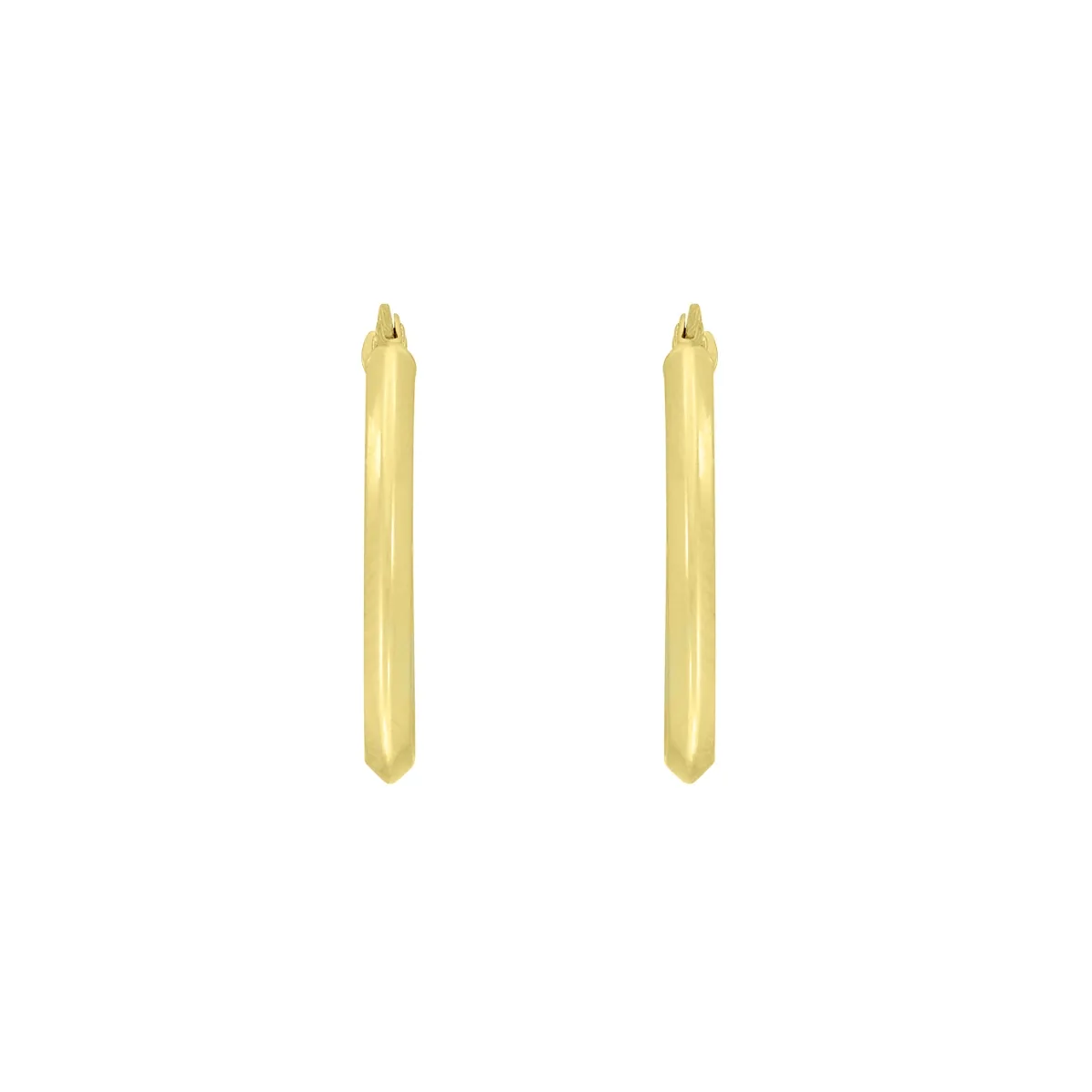 Candongas en oro amarillo de 18 Kilates, Angulo, 2.50 mm. de ancho