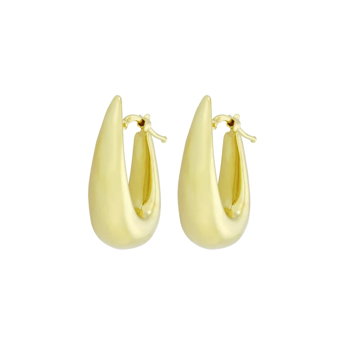 Candongas en oro amarillo de 18 Kilates, Abombada, 4.50 mm. de ancho
