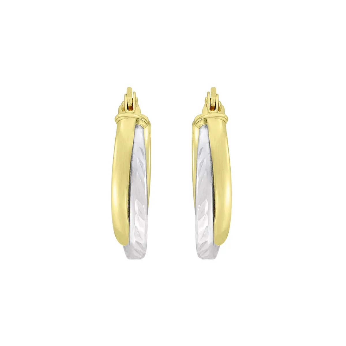 Candongas en oro amarillo de 18 Kilates con visos, 1/2 caña, 2 mm. de ancho