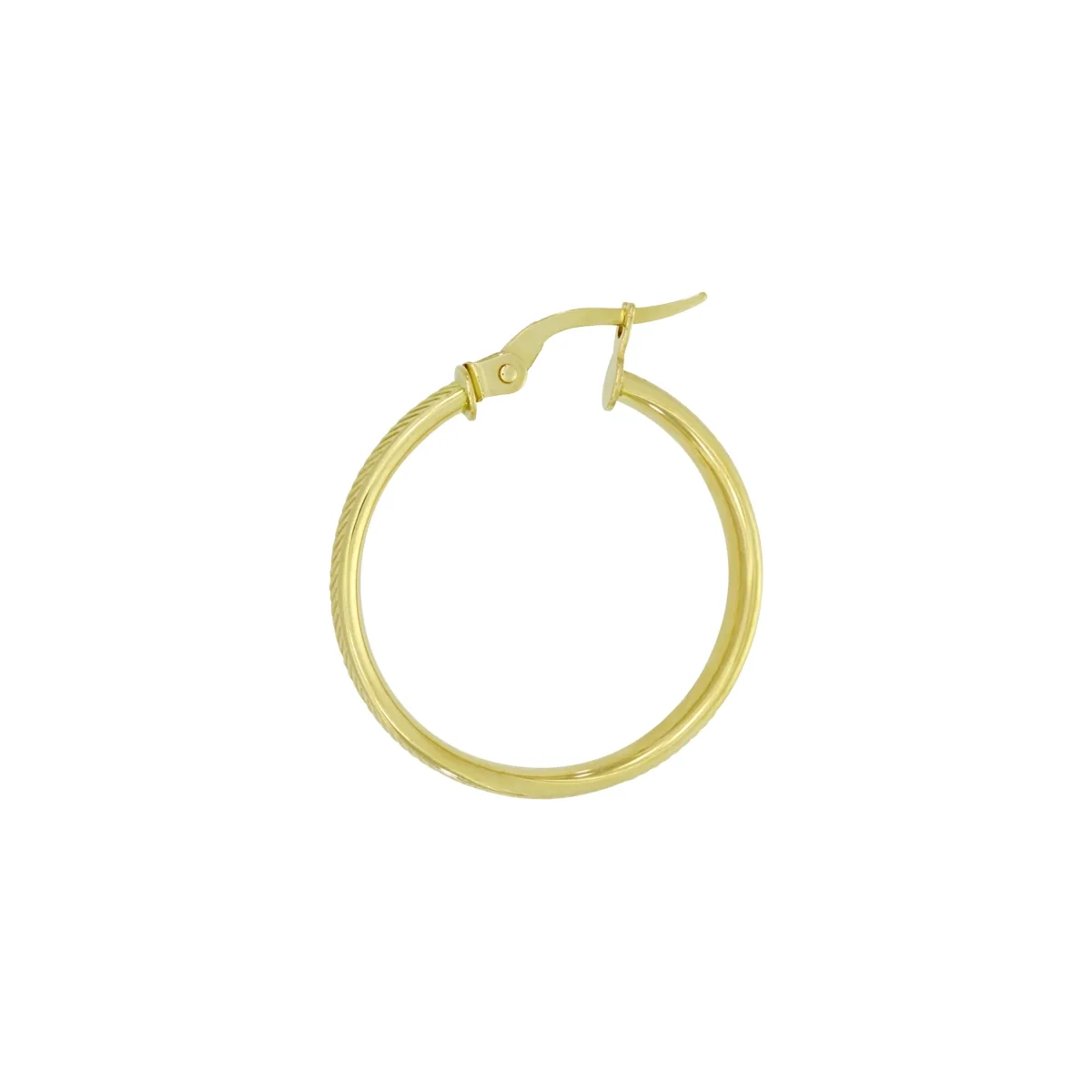 Candongas en oro amarillo de 18 Kilates con visos, 1/2 caña, 2.50 mm. de ancho