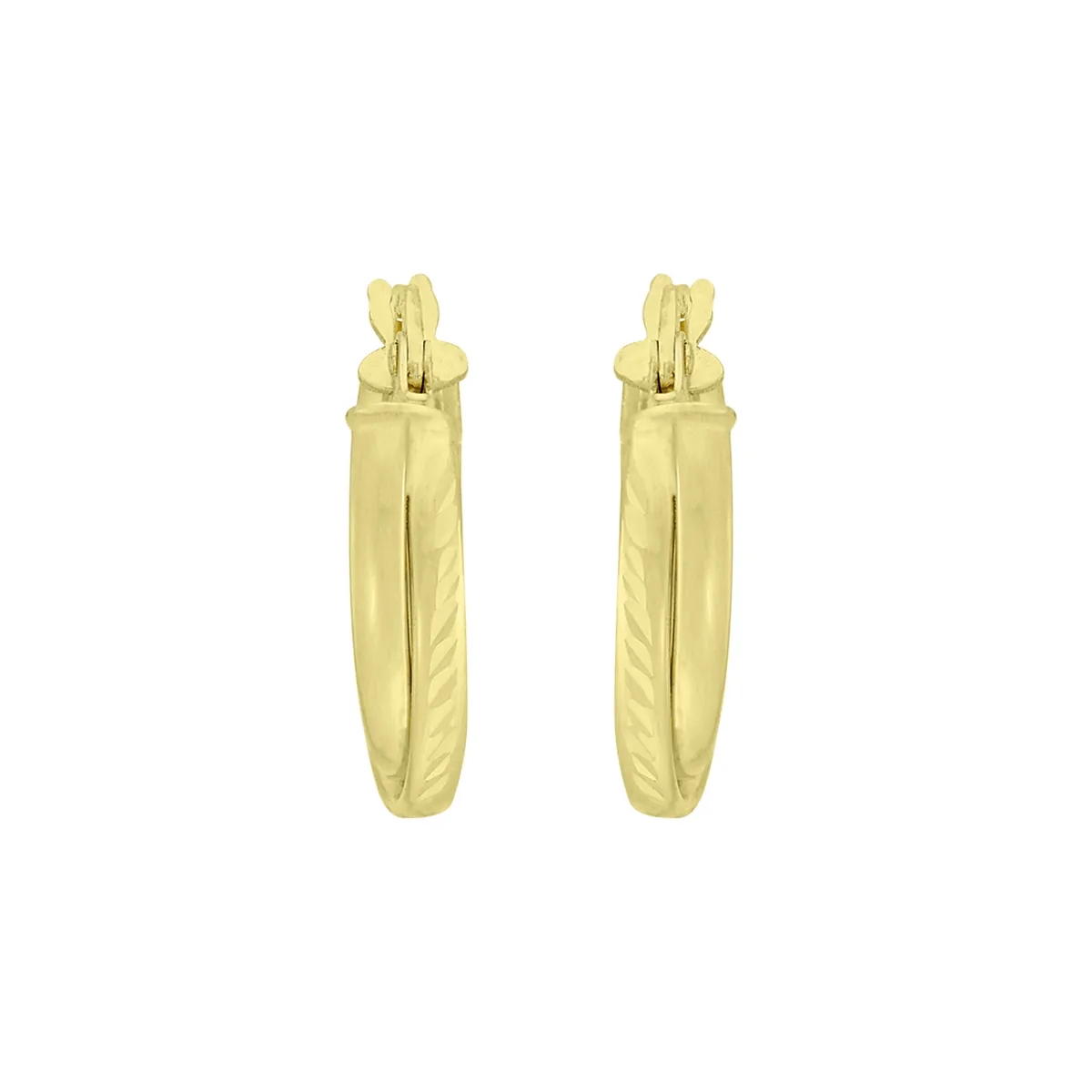 Candongas en oro amarillo de 18 Kilates con visos, 1/2 caña, 2 mm. de ancho