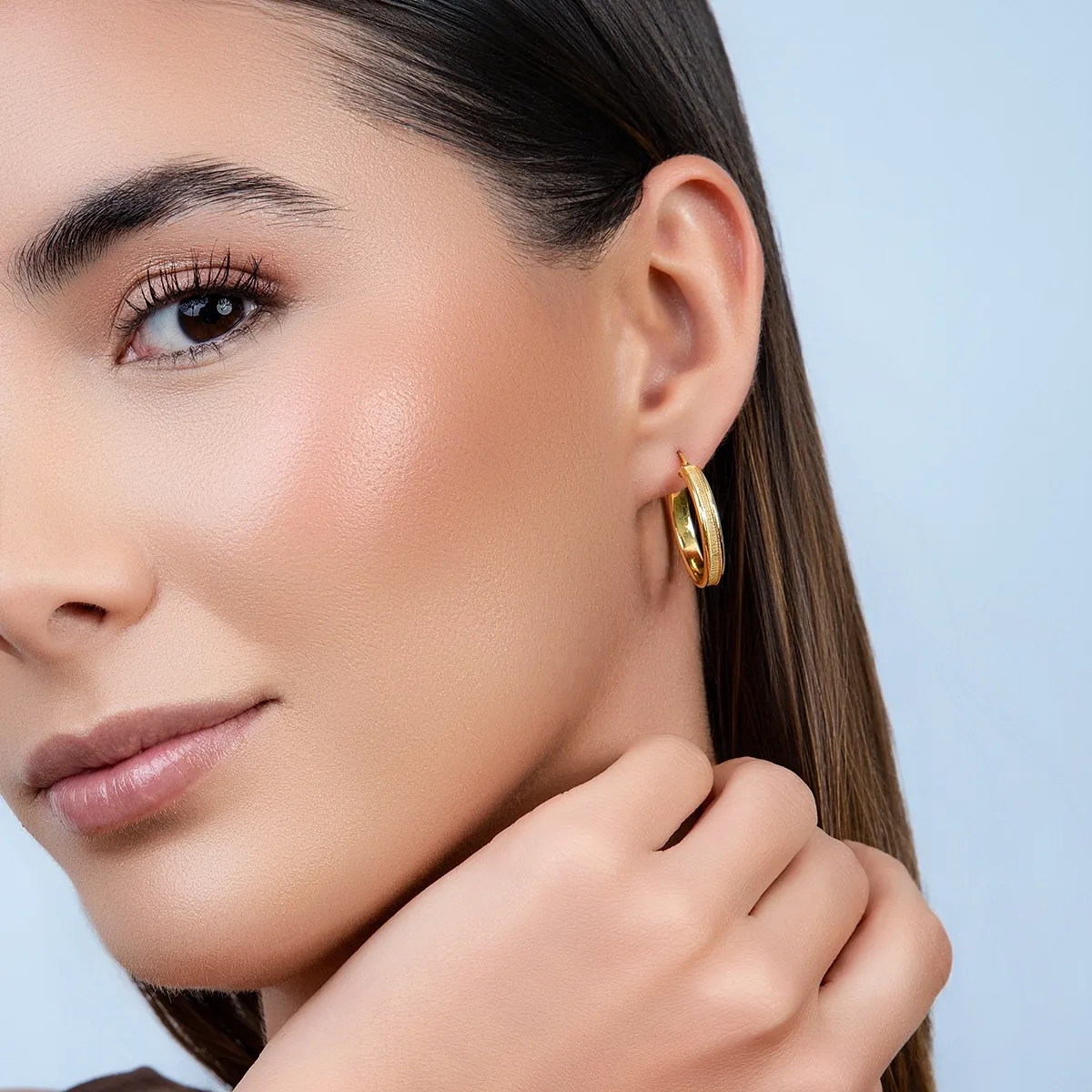 Candongas oro tono amarillo 18k, satinado, liso