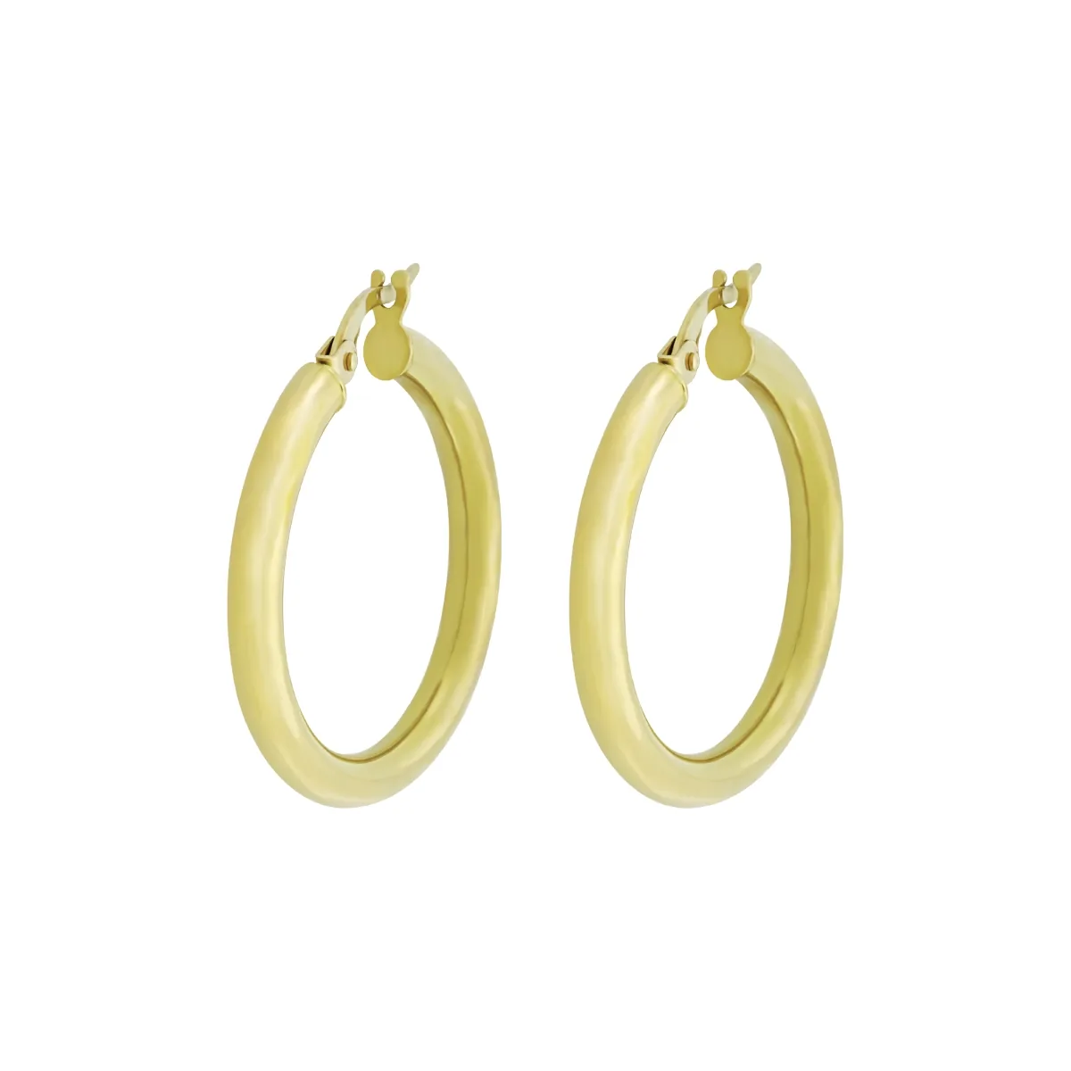 Candongas en oro amarillo de 18 Kilates, Tubo, 2.50 mm. de ancho