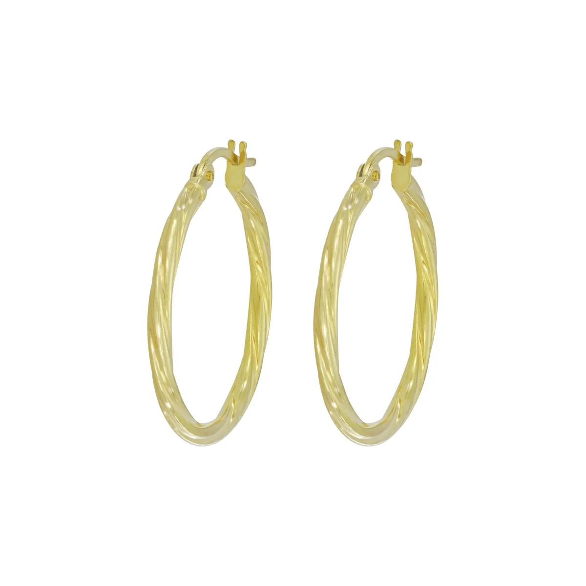 Candongas en oro amarillo de 18 Kilates, Melcocha, 2 mm. de ancho