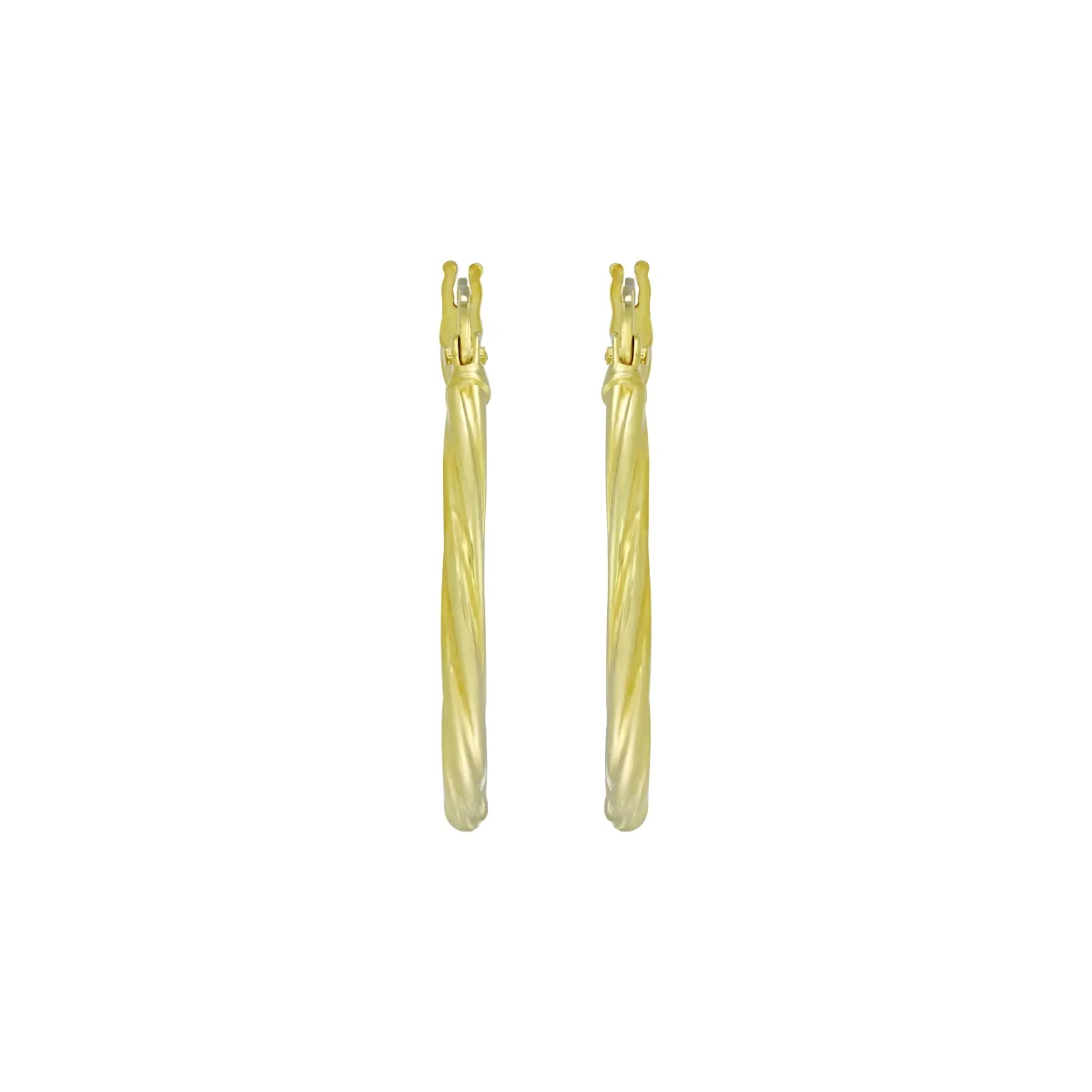 Candongas en oro amarillo de 18 Kilates, Melcocha, 2 mm. de ancho