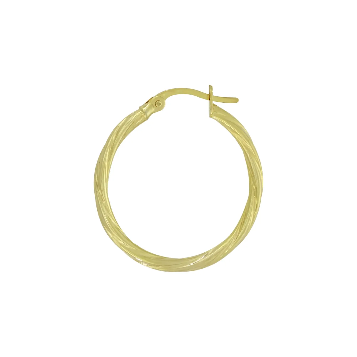 Candongas en oro amarillo de 18 Kilates, Melcocha, 2 mm. de ancho