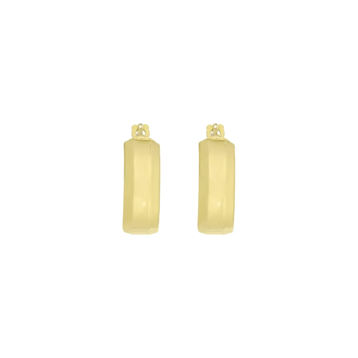 Candongas en oro amarillo de 18 Kilates, 1/2 caña, 4.50 mm. de ancho