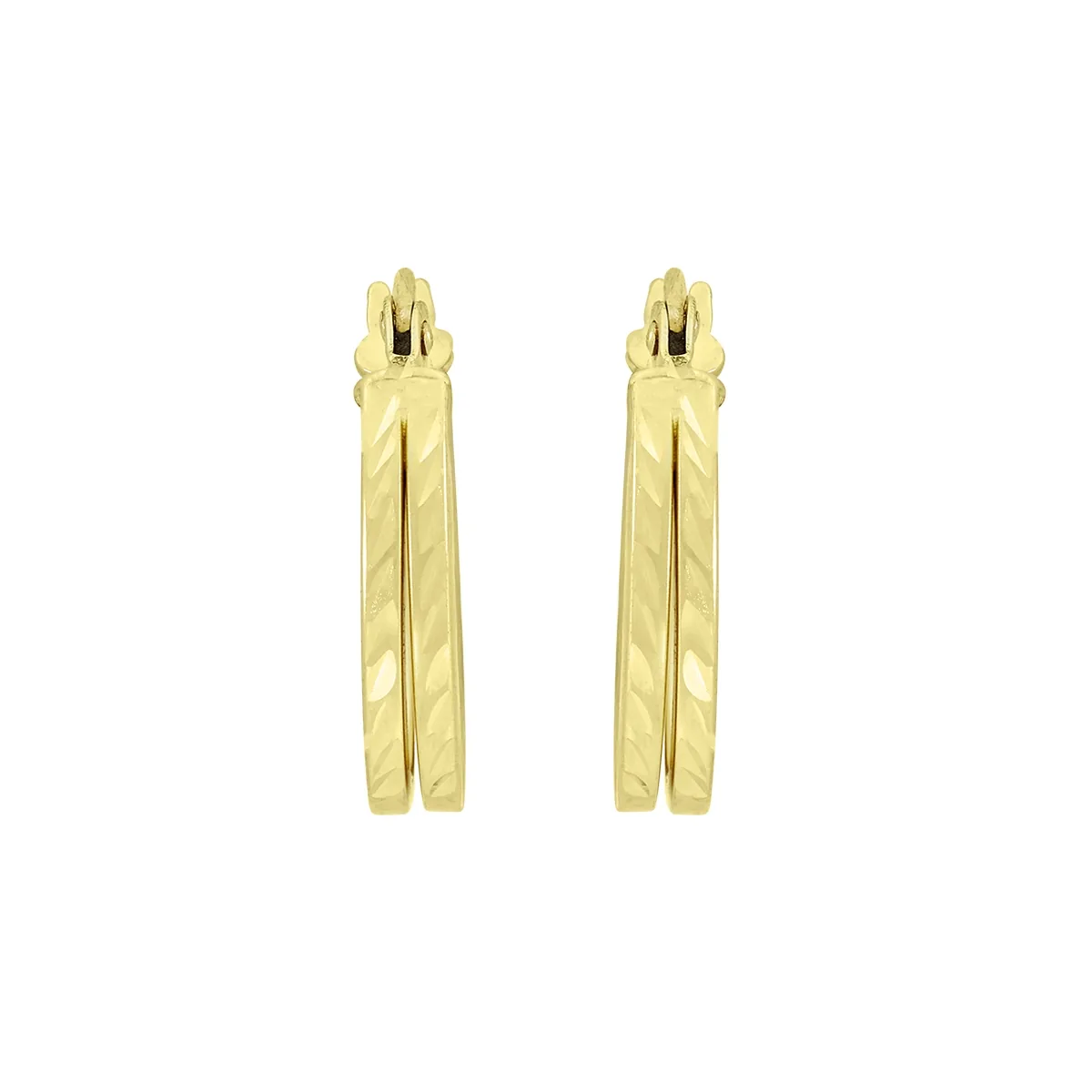 Candongas en oro amarillo de 18 Kilates con visos, Plana, 3 mm. de ancho