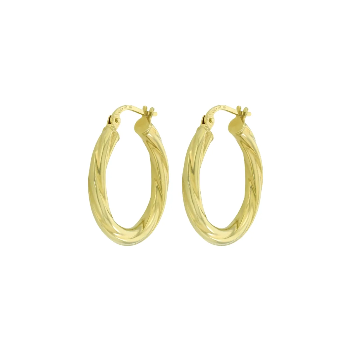 Candongas en oro amarillo de 18 Kilates, Melcocha, 2.50 mm. de ancho