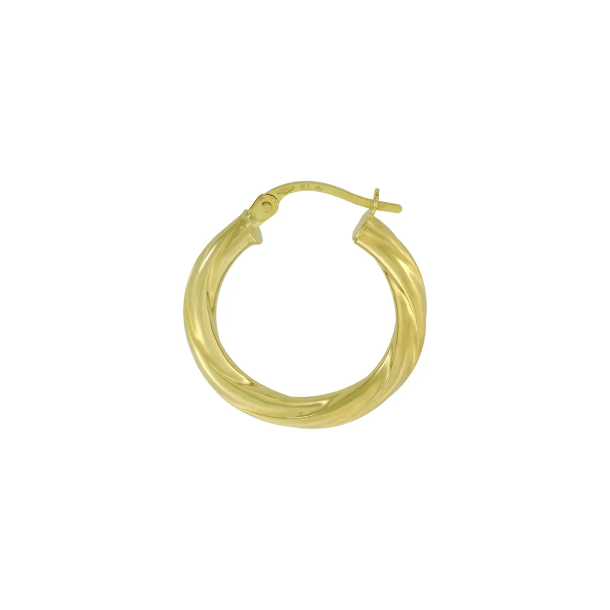 Candongas en oro amarillo de 18 Kilates, Melcocha, 2.50 mm. de ancho