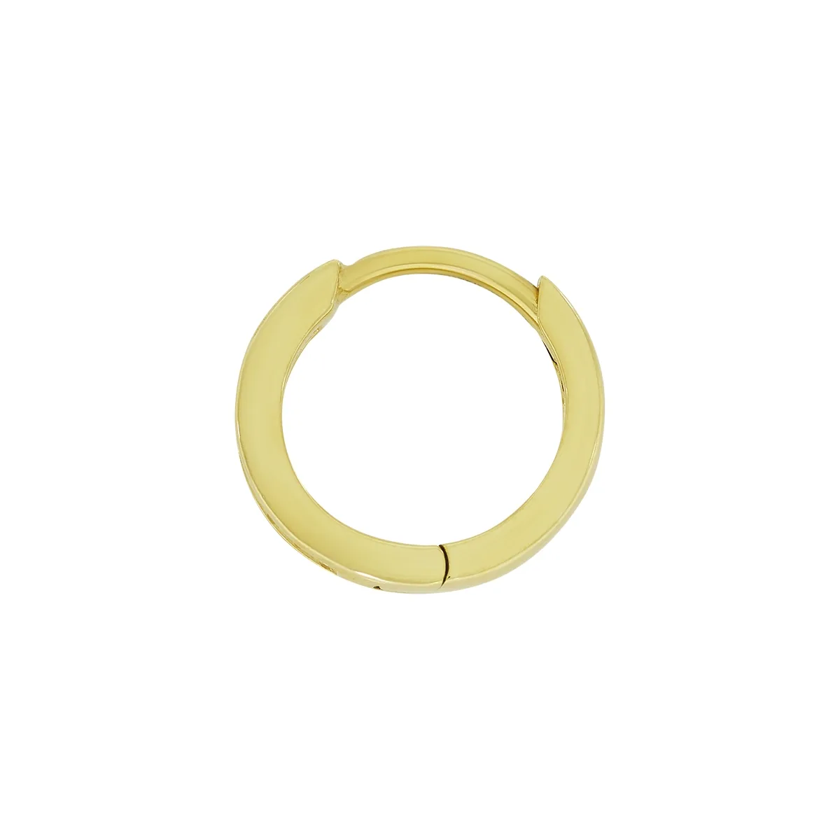 Candongas en oro amarillo de 18 Kilates, Plana, con diamantes de 0.10 Ct, 2 mm. de ancho