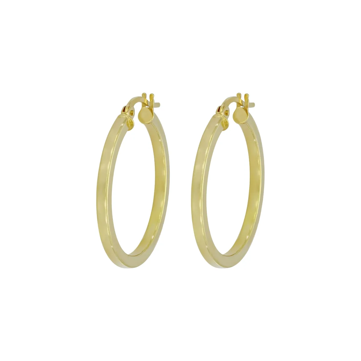 Candongas en oro amarillo de 18 Kilates, Plana, 1.50 mm. de ancho