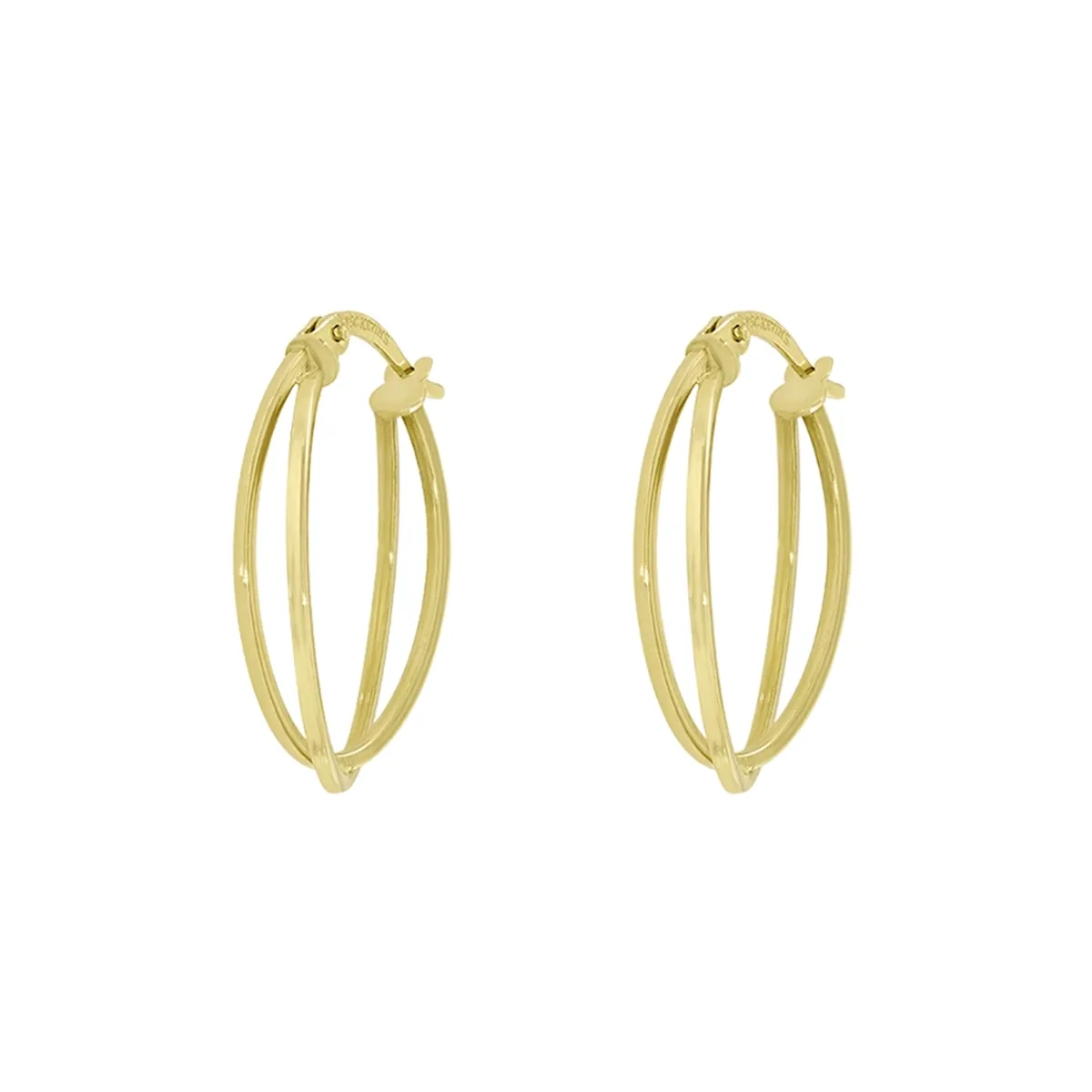 Candongas en oro amarillo de 18 Kilates, Plana, 1 mm. de ancho