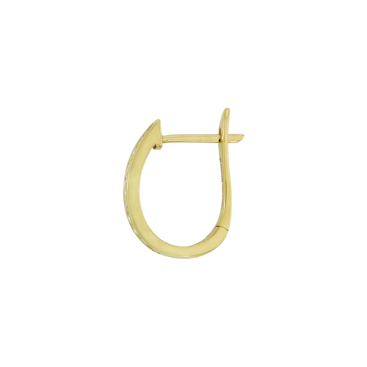 Candongas óvalo, con diamante de laboratorio con un peso total de 0.25Ct, oro tono amarillo 18k