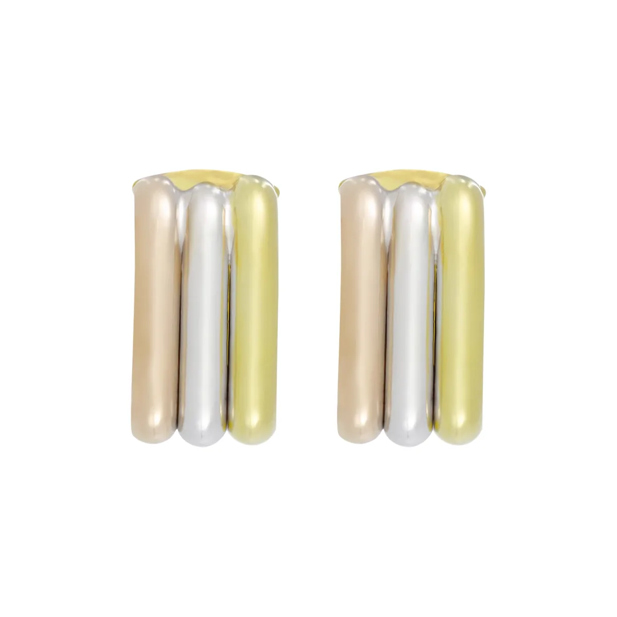 Candongas en oro amarillo de 18 Kilates, 1/2caña oval, 7 mm. de ancho