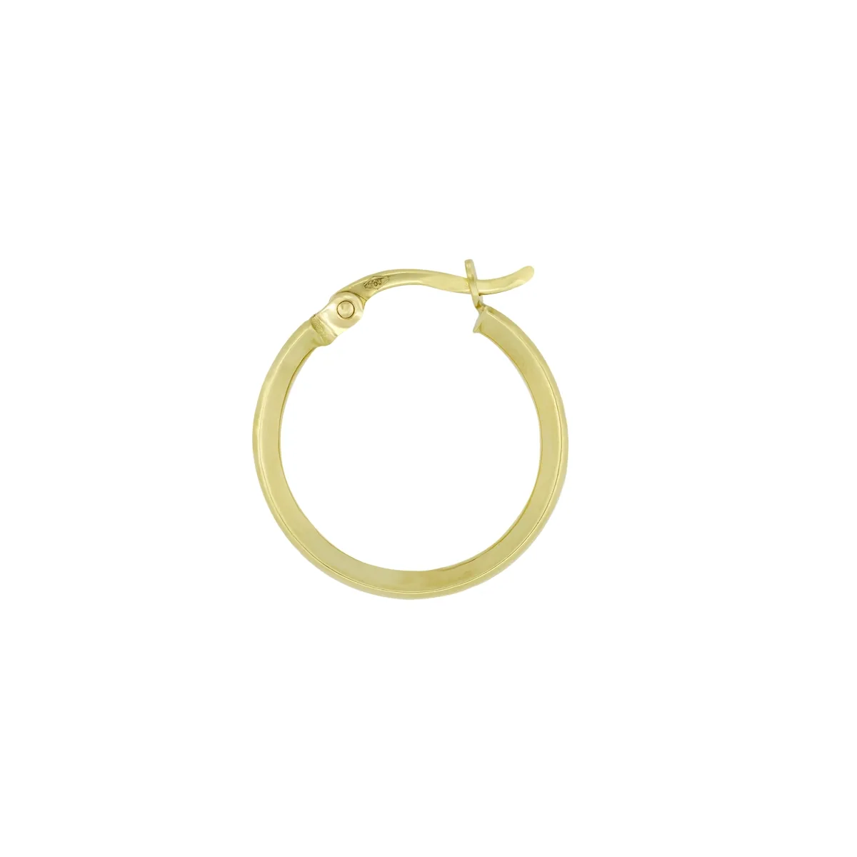 Candongas en oro amarillo de 18 Kilates, con zircones, 2 mm. de ancho