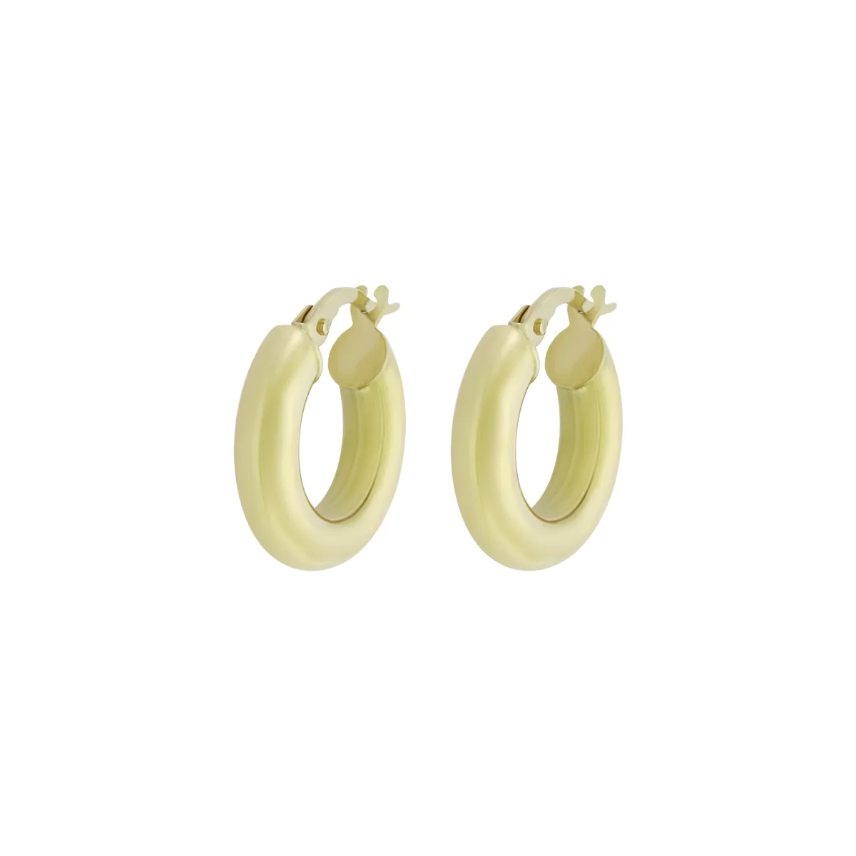 Candongas en oro amarillo de 18 Kilates, Tubo, 3.50 mm. de ancho