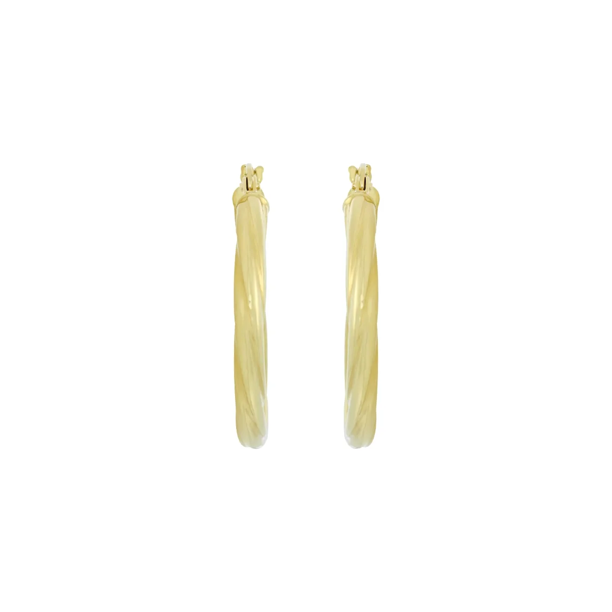 Candongas en oro amarillo de 18 Kilates, Melcocha, 3 mm. de ancho