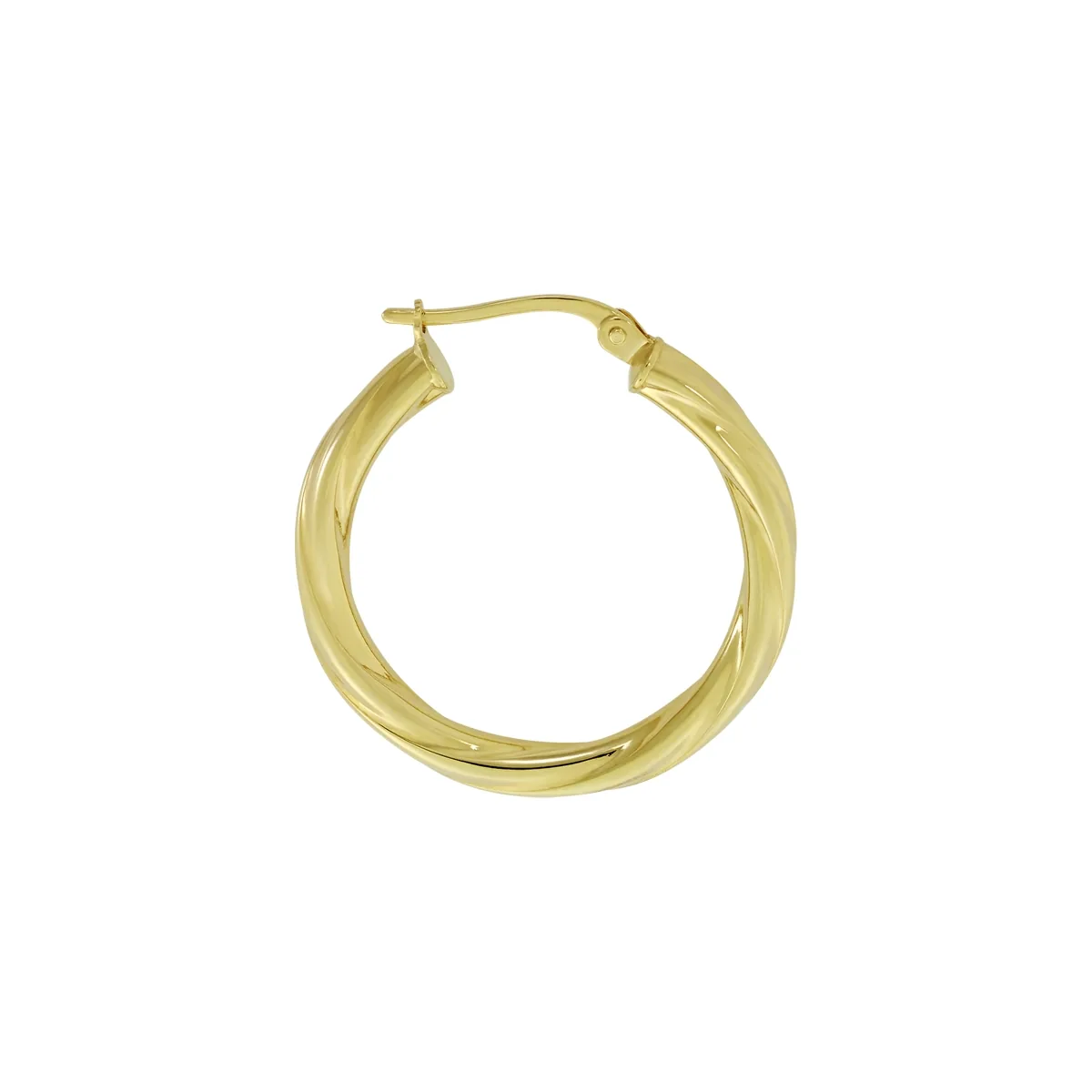 Candongas en oro amarillo de 18 Kilates, Melcocha, 3 mm. de ancho