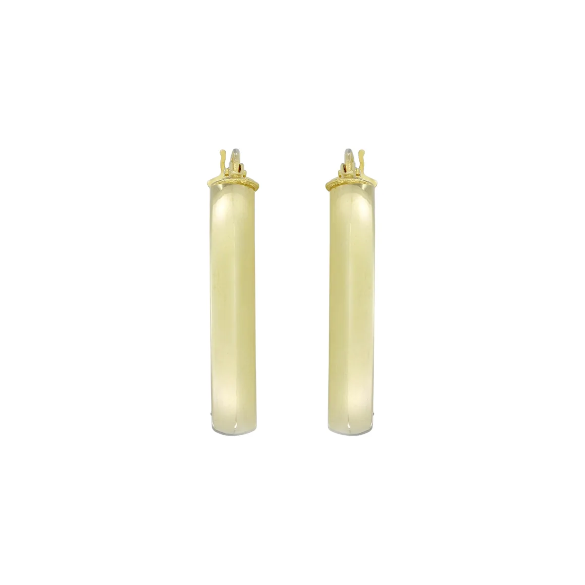 Candongas en oro amarillo de 18 Kilates, 1/2 caña, 3.50 mm. de ancho