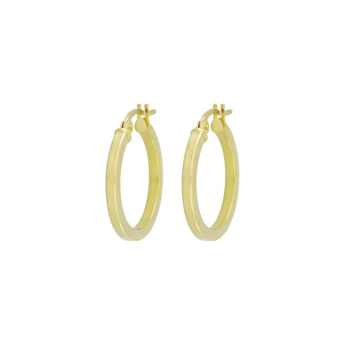 Candongas en oro amarillo de 18 Kilates, Plana, 1.5 mm. de ancho