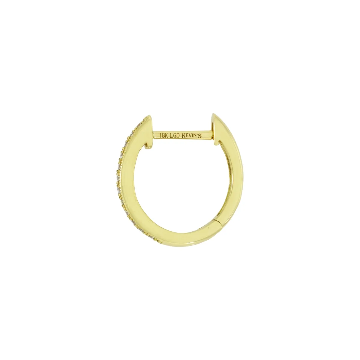 Candongas con diamante de laboratorio con un peso total de 0.11Ct, oro tono amarillo 18k