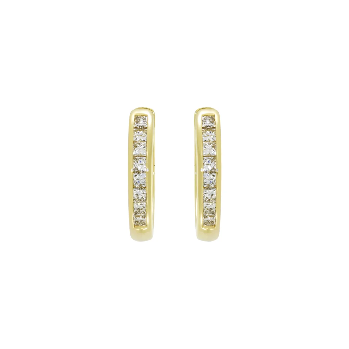 Candongas con diamante de laboratorio con un peso total de 0.35Ct, oro tono amarillo 18k