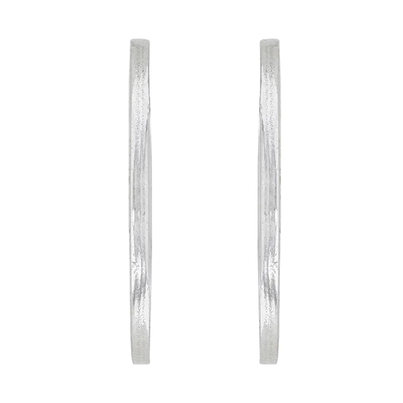 Candongas en oro blanco de 18 Kilates, Plana, 1 mm. de ancho