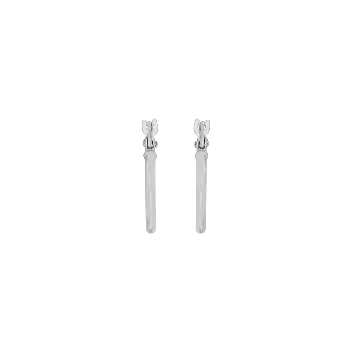 Candongas oro tono blanco 18k, rodinado, liso