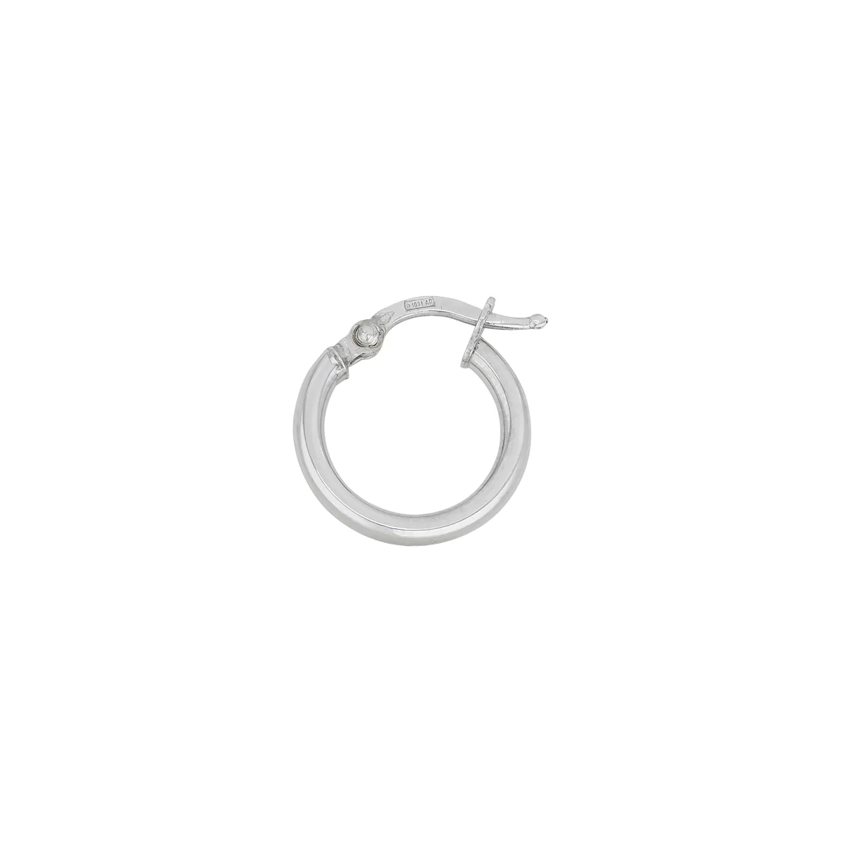 Candongas oro tono blanco 18k, rodinado, liso