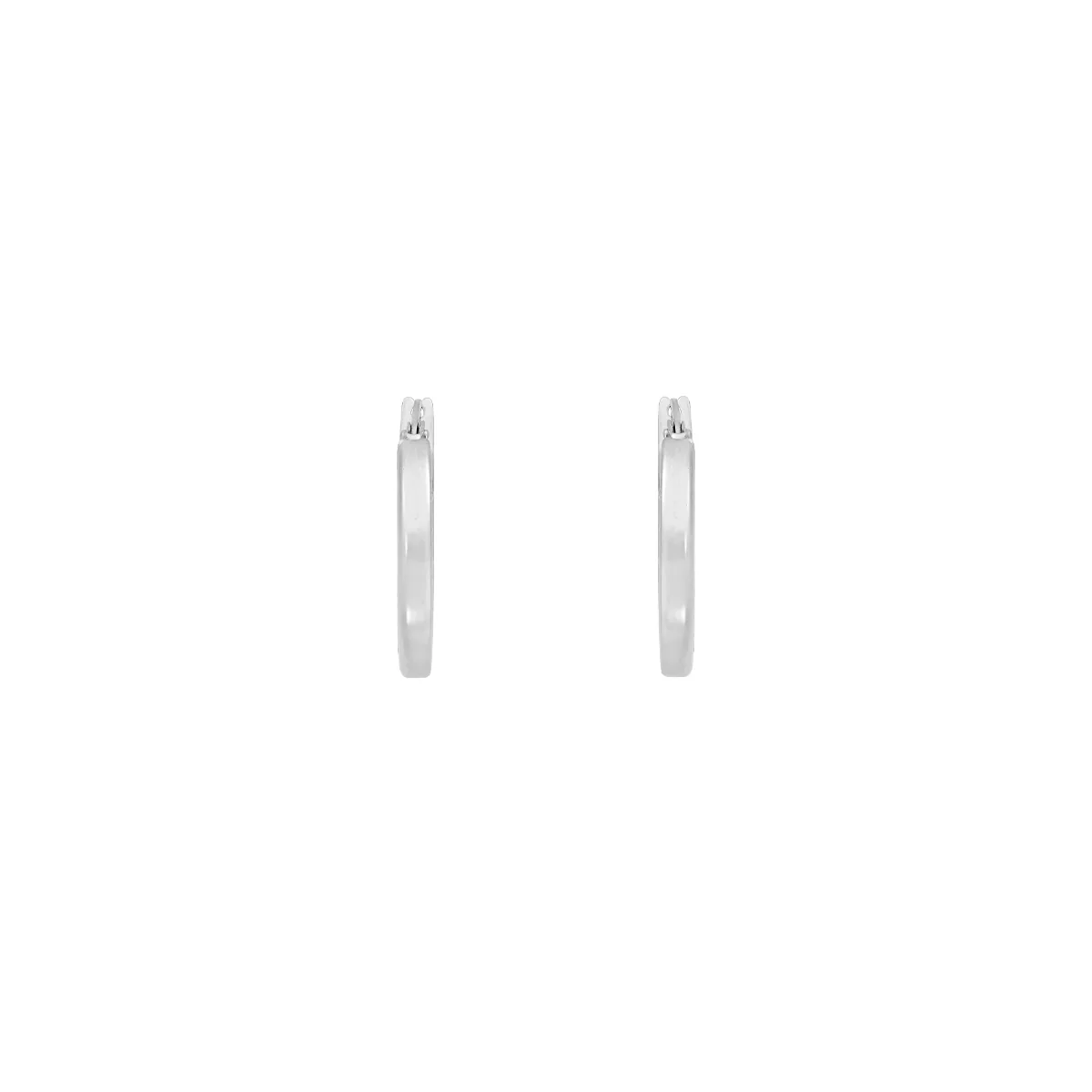 Candongas en oro blanco de 18 Kilates, Plana, 2.50 mm. de ancho
