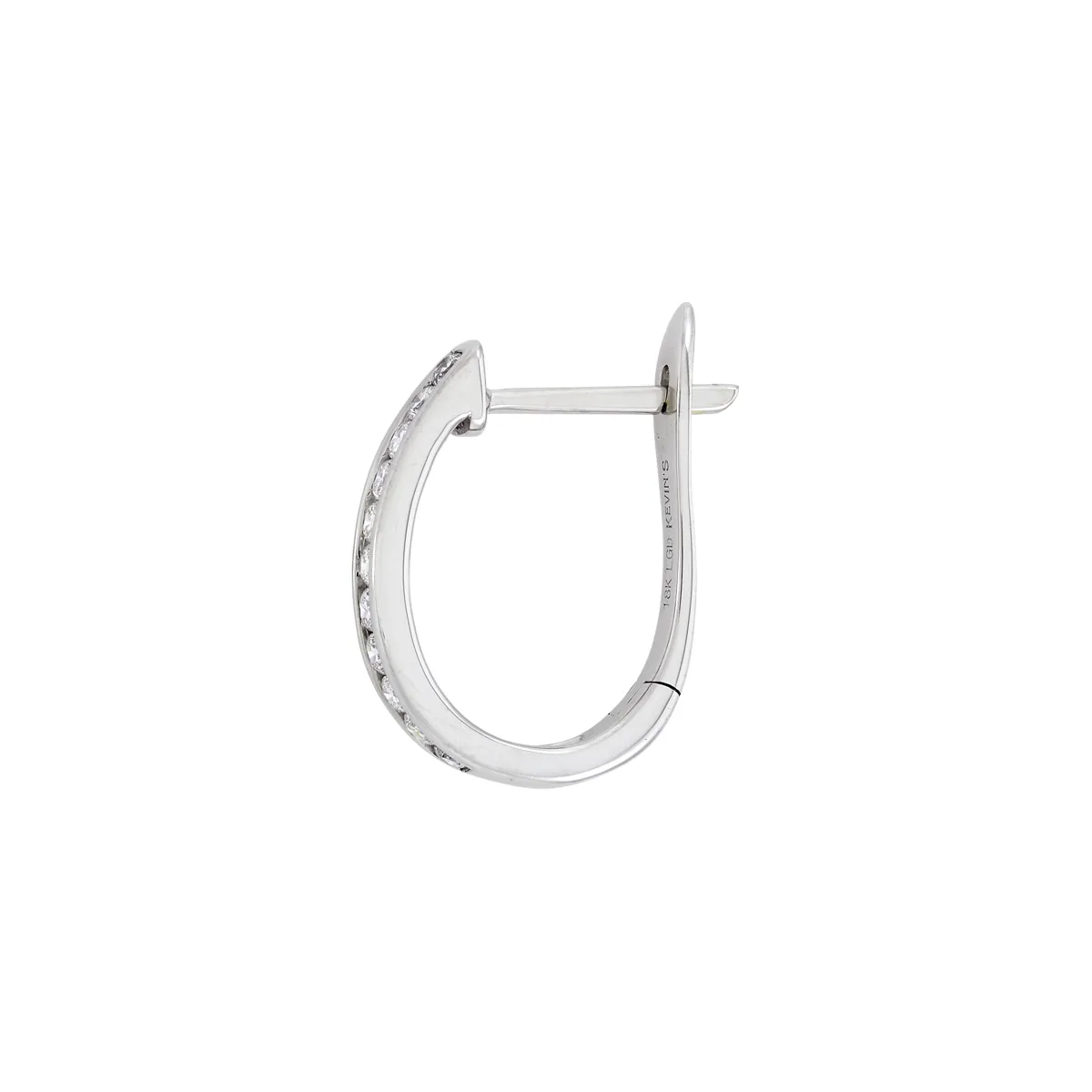 Candongas óvalo, con diamante de laboratorio con un peso total de 0.25Ct, oro tono blanco 18k, rodinado